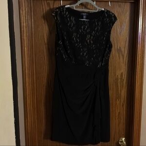 Chaps Black Lace Mini Dress